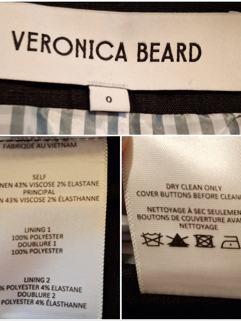 SOLD Veronica Beard 0 Black Didion Blazer Stretch-Linen Jacket - Picture 12 of 12